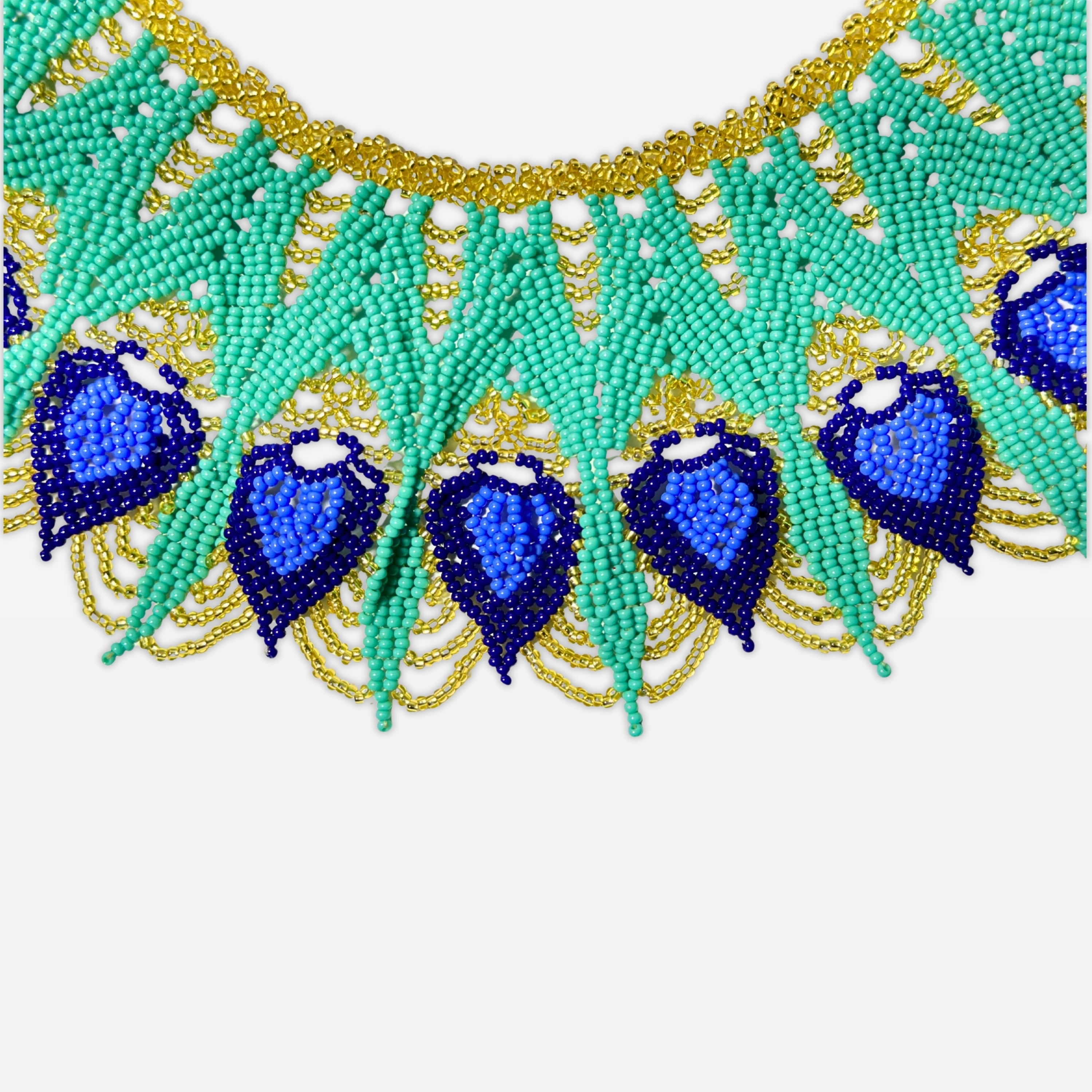 Collar Azul de Oro Esmeralda